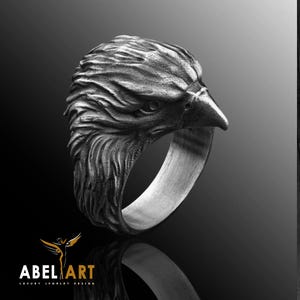 American Eagle Sterling Silver Men's Ring – Bald Eagle Symbol of Freedom – Handmade Patriotic Jewelry for Men