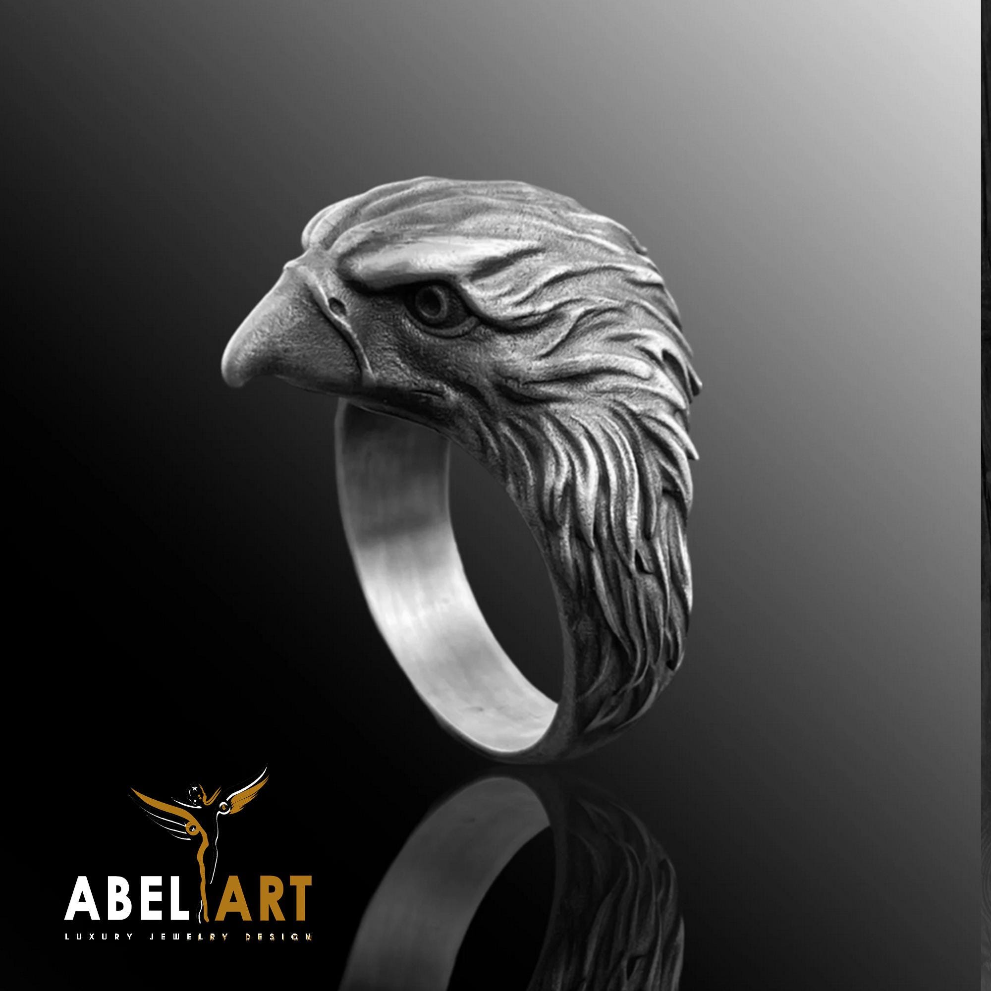 Herrenring Aus 925er Sterlingsilber Mit Russischem Adler-Motiv & Zirkonia - Handgefertigt In Deutschland Herrenring Aus 925er Sterlingsilber Mit Russischem Adler-Motiv & Zirkonia - Handgefertigt In Deutschland