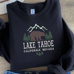 Embroidered Lake Tahoe Embroidered Crewneck Sweatshirt, Sweatshirt National Park Crewneck, Lake Tahoe National Forest Park