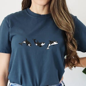 Embroidered Orca Whale T-Shirt: Comfort Colors Sealife Tee