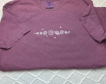 Embroidered Planets Comfort Colors T-Shirt: Space Galaxy Shirt