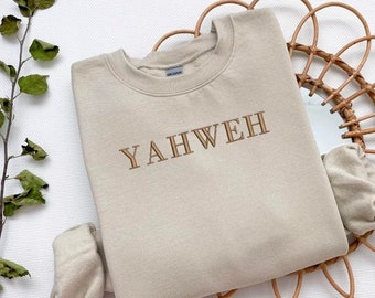 YAHWEH geborduurd sweatshirt || Geborduurd christelijk sweatshirt || Christelijke kleding || JAHWEH trui