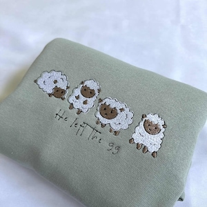Embroidered Sheep Crewneck Sweatshirt: Christian Apparel