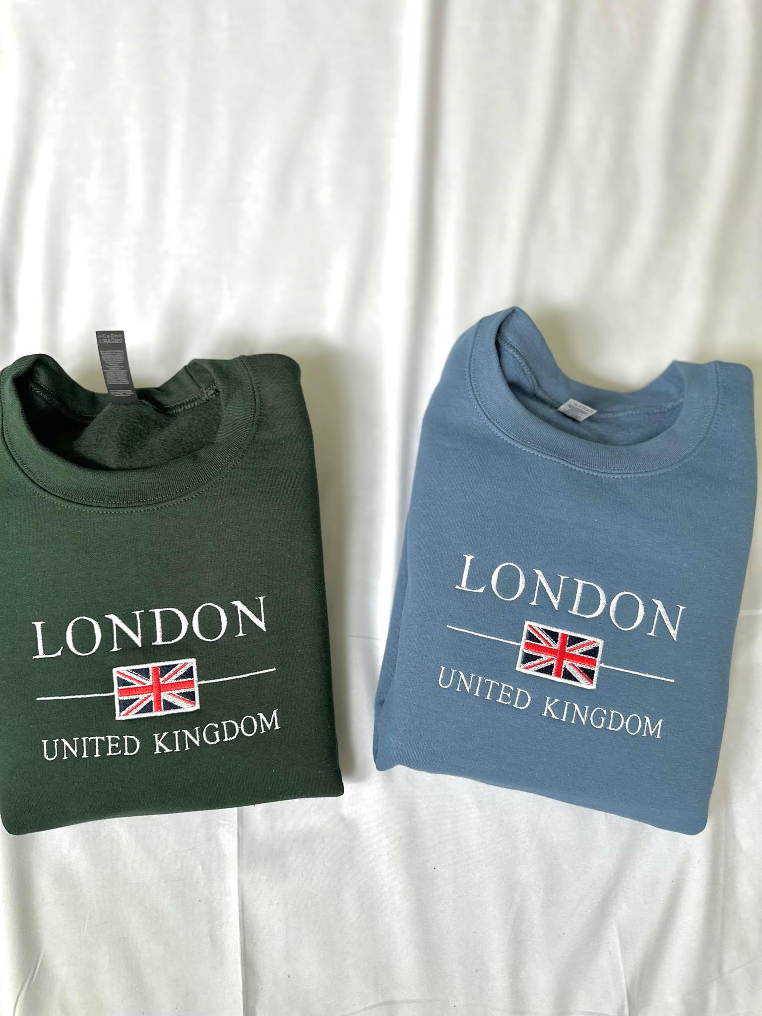 Embroidered London Sweatshirt: Vintage UK Travel Pullover - Etsy