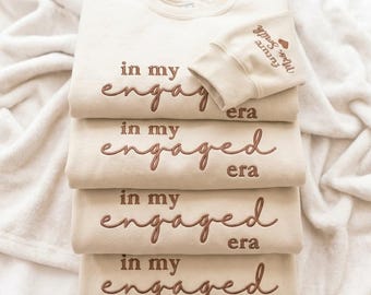 In My Engaged Era  Embroidered Sweatshirt: Unisex Animal Crewneck