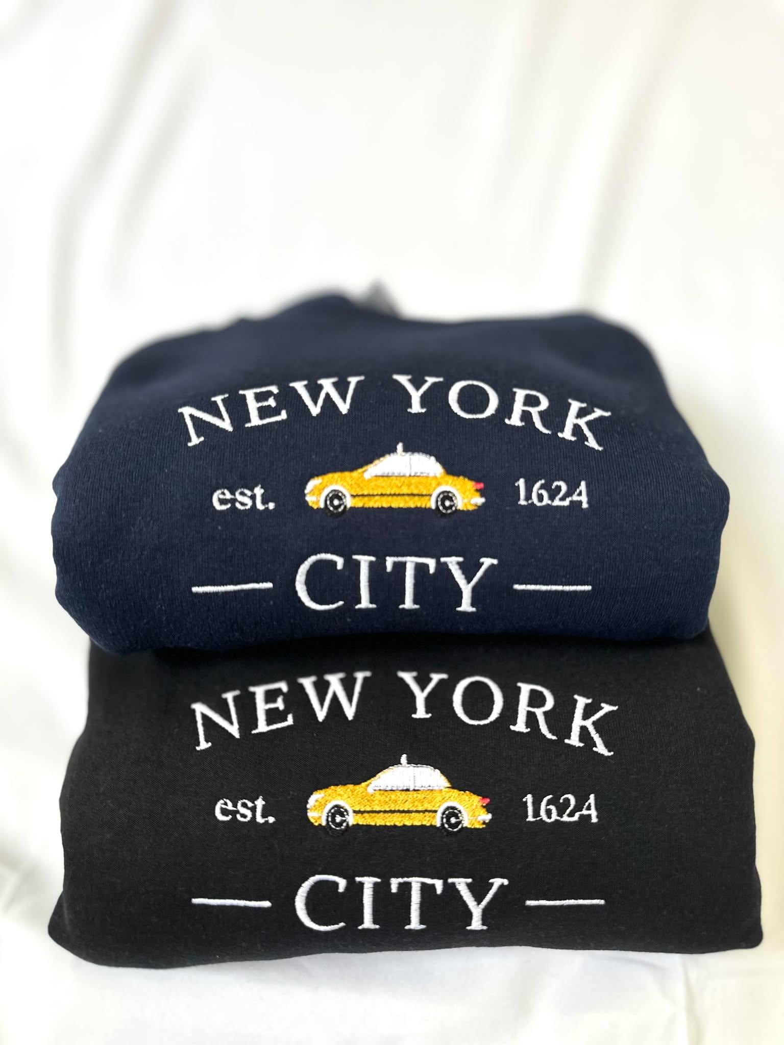 NYC Embroidered Sweatshirt: New York Taxi Crewneck