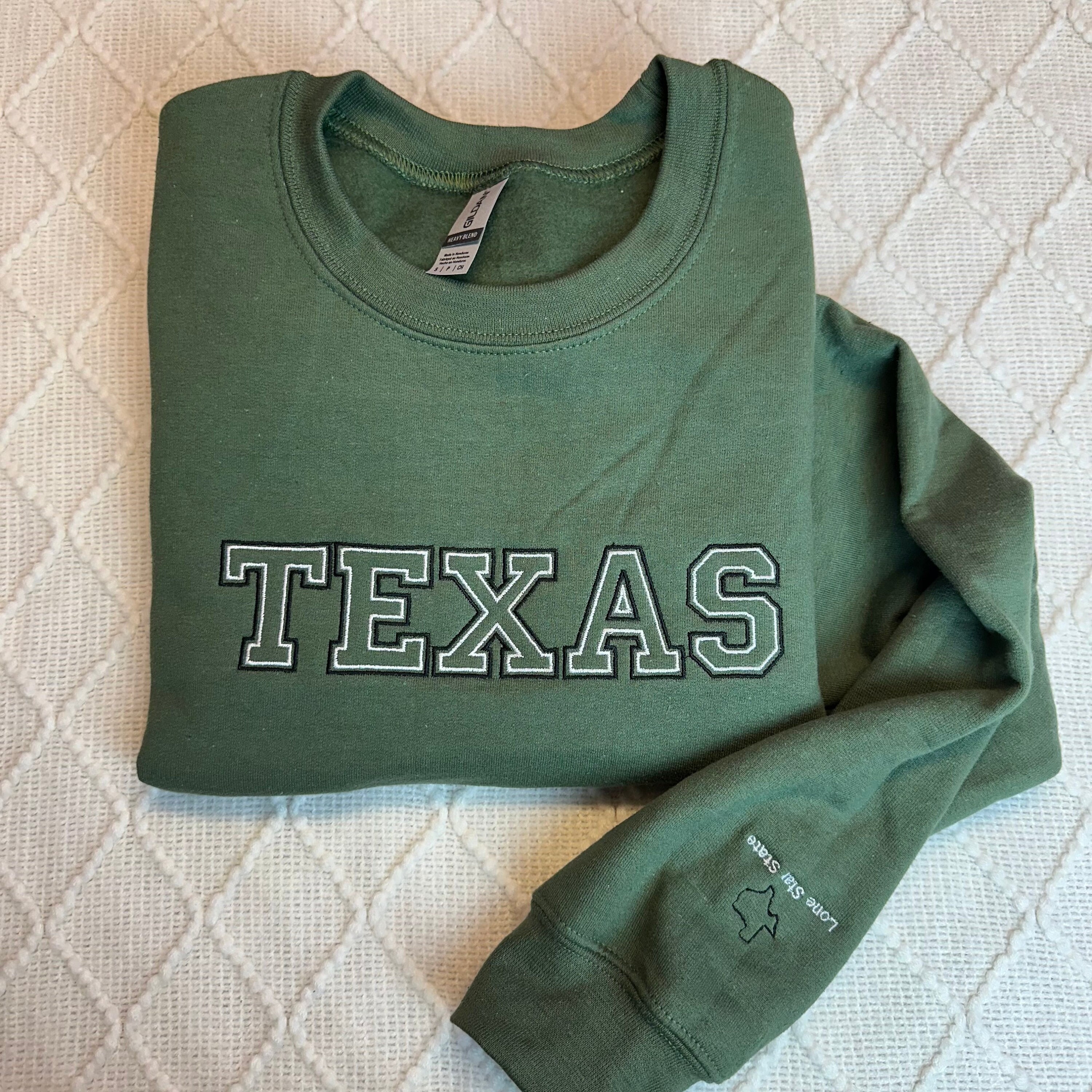 Custom States Embroidered Sweatshirt With Sleeve add on, Custom Embroidered Sweatshirts, personalized Gift, Personalized Shirt