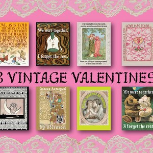 Saint-Valentin vintage éclectique | 8 modèles imprimables uniques | Adapté aux homosexuels | Amour et amitié | Téléchargement numérique | Cartes de voeux originales