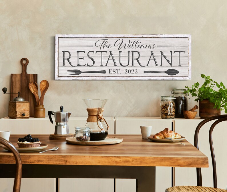 Personalized Restaurant Sign Custom Family Business Sign Etsy