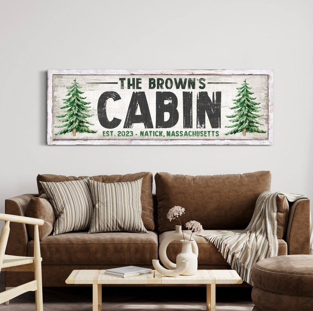 Personalized Cabin Sign, Custom Cottage Core Decor, Outdoor Cabin Sign