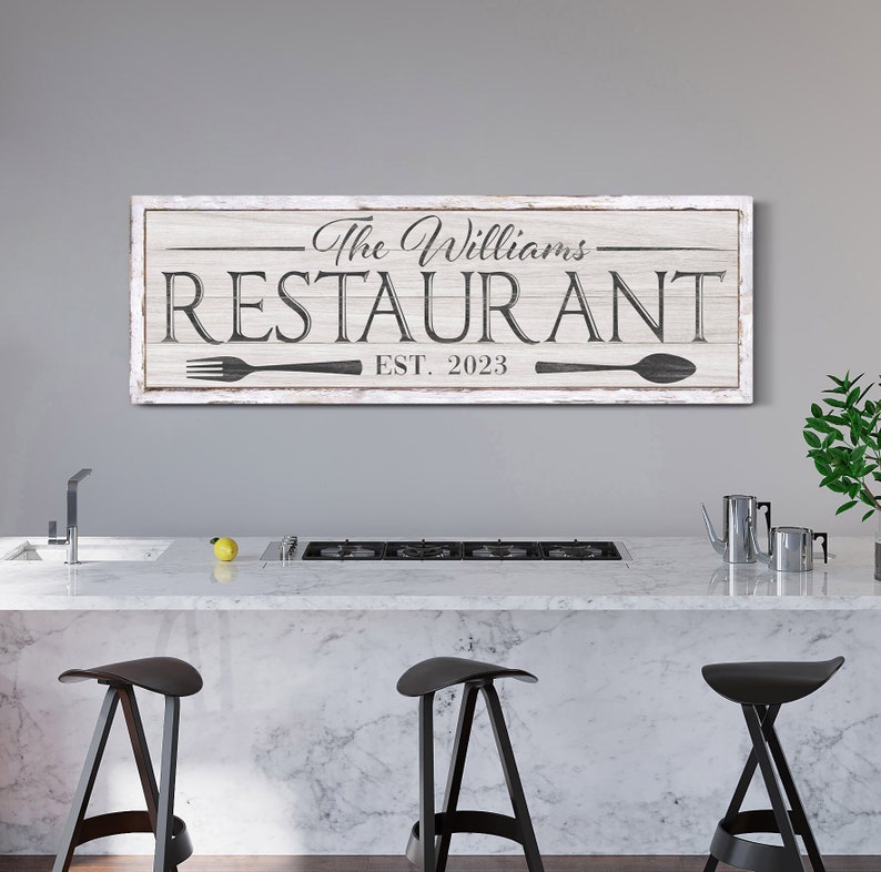 Personalized Restaurant Sign Custom Family Business Sign Etsy