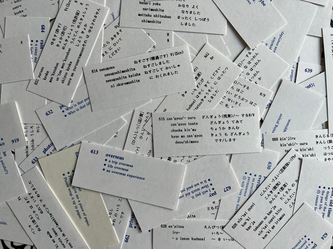 Japanese Vocabulary Flashcards Flash Cards for Junk Journaling Ephemera ...