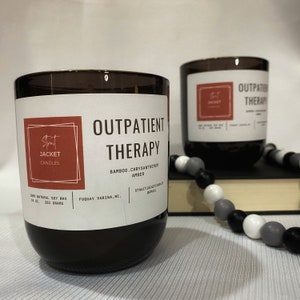 Outpatient Therapy&quot; Bamboo/Amber 10 oz 100% Soy Wax Candle