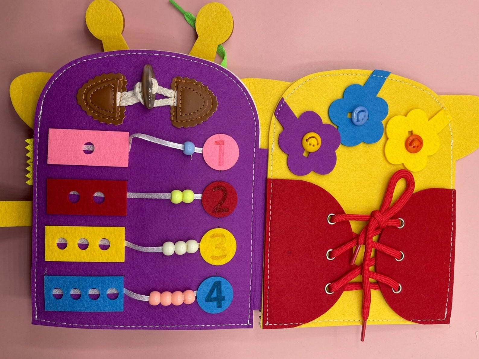 USA Montessori Quiet Book Giraffe Felt Book Montessori - Etsy