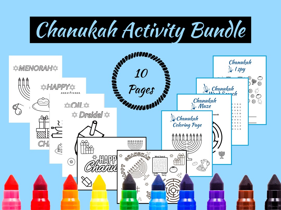 Printable Hanukkah Activity and Coloring Pages Bundle - Etsy UK