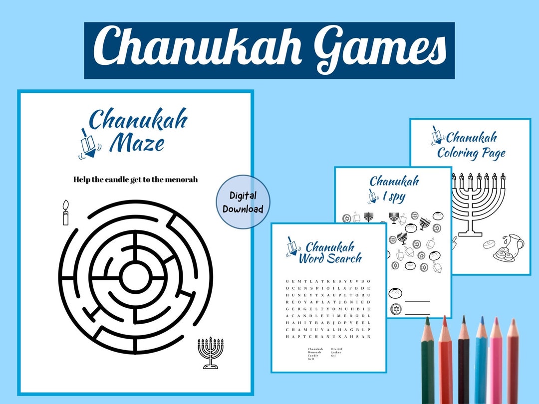 PRINTABLE Hanukkah Activity Pages Etsy