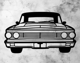 1964 Ford Galaxie Metal Wall Art: Car Lover Gift