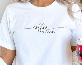 Coffee Time Shirt, coffee minimalist shirt, coffee lover shirt, unisex shirt,coffee cute shirt, caffeine quote shirt, morning coffee tee