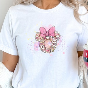 Camisa dos namorados da disney, camisa dos namorados da minnie, camisa da cabeça da minnie dos namorados, camisa da flor da disney, camisa da orelha do mickey da flor