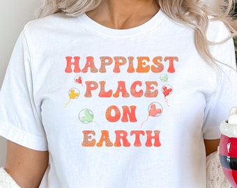 Camicia Happiest Place On Earth, Camicia Magic Kingdom, Camicia Mickey, Camicia Castello Disney, Camicia Disneyland