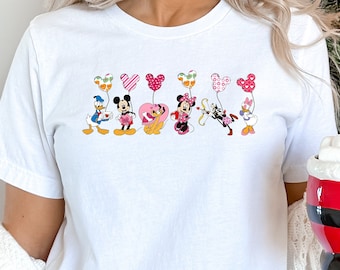 Camisa balão do Mickey e amigos da Disney, camisa do Mickey e dos amigos, camisa do balão do Mickey, camisa do lugar mais feliz da terra, camisa da Disneylândia