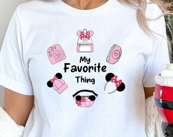 Minhas coisas favoritas Shier, camisa Disney Minnie, ícones da Disney, camisa da Disney