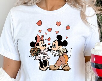 Camisa de San Valentín de Mickey y Minnie, Camisa Feliz Día de San Valentín, Camisa de amor de Mickey y Minnie, Camisa encantadora, Camisa de parejas del Día de San Valentín
