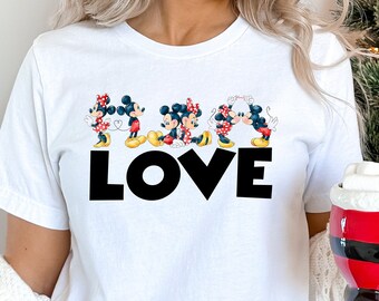Mickey and Minnie  Love Shirt, Mickey Love Shirt, Minnie Love Shirt, Disney Love Shirt, Love Shirt, Disney Shirts, Disney Shirts for Women