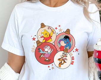 Camicia di Natale Winnie the Pooh, Camicia di Natale Disney, Camicia di Buon Natale, Camicia di Natale Pooh, Camicia dell'albero di Natale