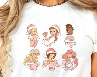 Vintage Disney Princess Camisa de Navidad, Disney Princess Camisa de Navidad, Camisa de Navidad de Disney, Disney Girl Trip, Disney Holiday