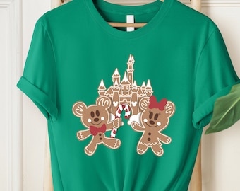Mickey and Minnie Gingerbread Shirt, Disney Christmas Shirt, Disney Castle Gingerbread Shirt, Christmas Castle Shirt