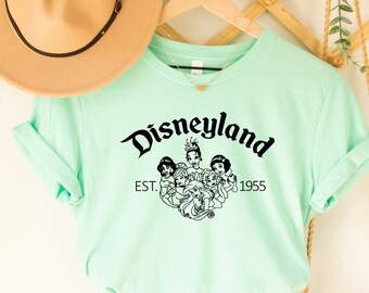 Disney Est 1955 shirt, Disney Princess shirt, vintage Disney shirt, Disney World shirt, Disney vakantie shirt, vrouw Disneyland shirt