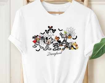 Disneyland Skeleton Shirt, Mickey and Friends Halloween Shirt, Vintage Disneyland Halloween, Birthday Halloween Tee, Comfort Color Shirt