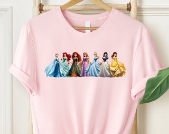 Chemise escouade princesse, chemises escouade Disney, chemises Disney assorties, chemises vacances Disney, chemises princesse Disney, chemises famille princesse