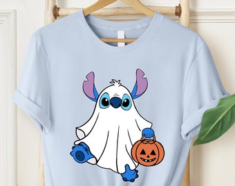 Camisa de Halloween com ponto fantasma, camisa de abóbora com ponto, camisa com ponto de terror, camisa da temporada assustadora da Disney, camisa de Halloween da Disney