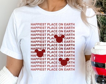 Happiest Place On Earth Camicia, Camicia Disney, Camicia Orecchie di Topolino, Camicia Castello Disneyland, Camicia Viaggio Disney, Camicia Disney World