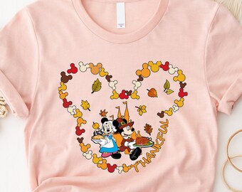 Camisa agradecida-Mickey y Minnie Camisa agradecida-Camisa de Mickey Mouse-Camisa de Minnie Mouse-Camisa de Acción de Gracias-Camisa navideña