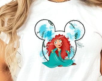 Merida T-Shirt, Koszulka Brave Princess, Koszulka Mickey Ears, Koszulka Merida, Koszulka Disney, Strój Księżniczki, Urodziny Księżniczki, Koszulka Disney Princess
