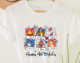 Happy 4th Of July Shirt, Winnie The Pooh Shirt, Pooh Bear USA Shirt, 4th Of July Disney Shirt, Disney America Shirt, Disney Group Shirt
