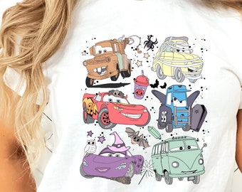 Camisa de Halloween de Disney Cars, camisa de Halloween de Lightning Mcqueen, camisa de Halloween de Cars Land, camisa de Halloween de Disneyland