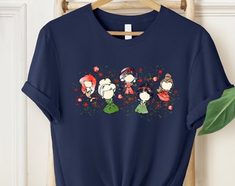 Camisa de Navidad princesa acuarela, camisa de Navidad de Disney, camisas a juego de princesa de Navidad, camisas de Navidad de Disney 2023