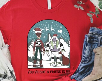 Disney Woody and Buzz Lightyear Christmas Shirt, Toy Story Christmas Shirt, You’ve Got A Friends In Me, Disney Christmas Shirt