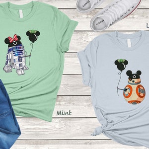 Star Wars Couple T-Shirt, R2D2 BB8 Couple Shirt, Disney Star Wars Shirt, Star Wars Shirt, Mickey Minnie Couple Shirt, Disney Couple Shirt