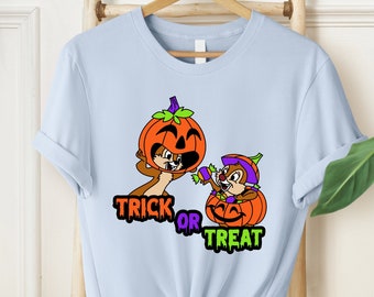 Vintage Chip And Dale Halloween Shirt, Trick Or Treat Shirt, Disneyland Halloween Comfort Colors Shirt, Chip N Dale Tee