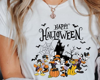 Disney Happy Halloween-tröja, Musse Pigg och vänner Halloween-tröja, Halloween-familjetröjor, Disney-tröja, Disney-familjesemestertröja