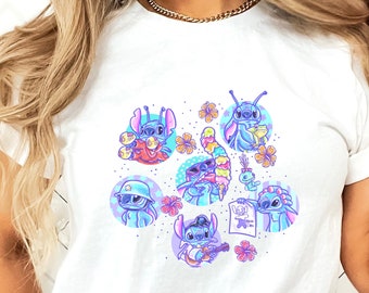 Camicia Summer Stitch, Camicia Disney Stitch, Camicia Disney, Camicia Ohana, Camicia Famiglia, Camicie vacanza Disney, Camicie Abbinate Coppia