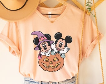 Mickey and Minnie Halloween Shirt, Vintage Disney Halloween Shirt, Halloween Matching Shirt,Halloween Disney Couple Shirts, Halloween Family