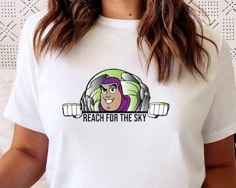 Koszulka Reach For The Sky, Koszulka Buzz Lightyear, Koszulki dopasowujące Disney, Koszulka Toy Story, Koszulka Woody, Koszulka na imprezę urodzinową Toy Story, Koszulka WDW