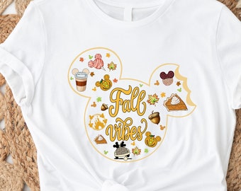 Cute Fall Disney Mickey Shirt, Fall Vibes Shirt,Fall Disney Vacation,Disney Halloween tshirt,Disney Fall Shirt, Family Shirt,Disney Gift