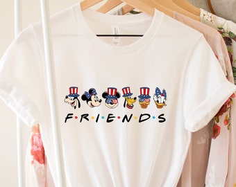 Happy Disney 4th Of July Shirt, Patriotyczne Ubrania Disney Z Myszką Miki I Przyjaciółmi, Disney Americana Apparel